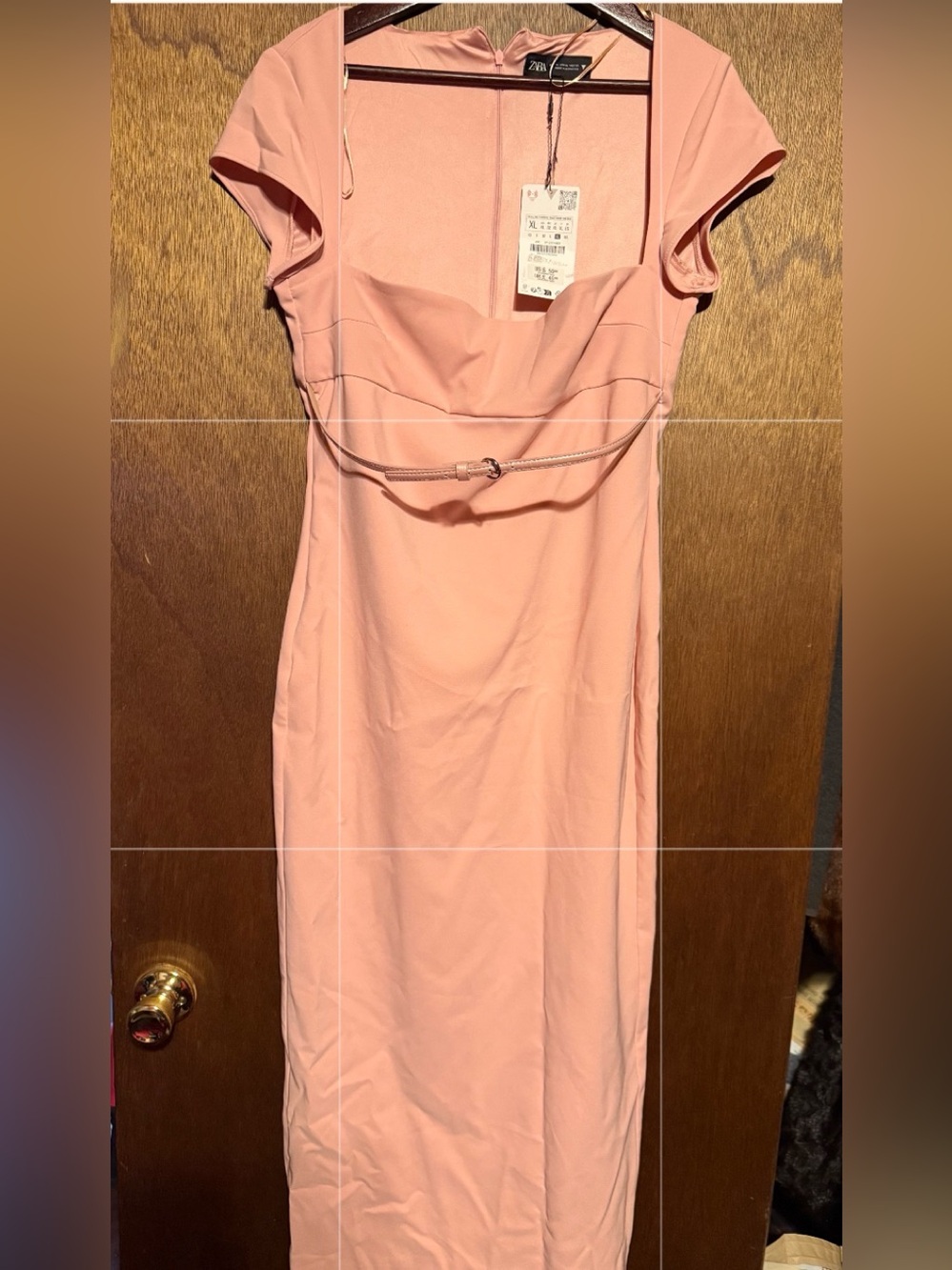 Zara Blush Pink Square-Neck Dress Size XL
